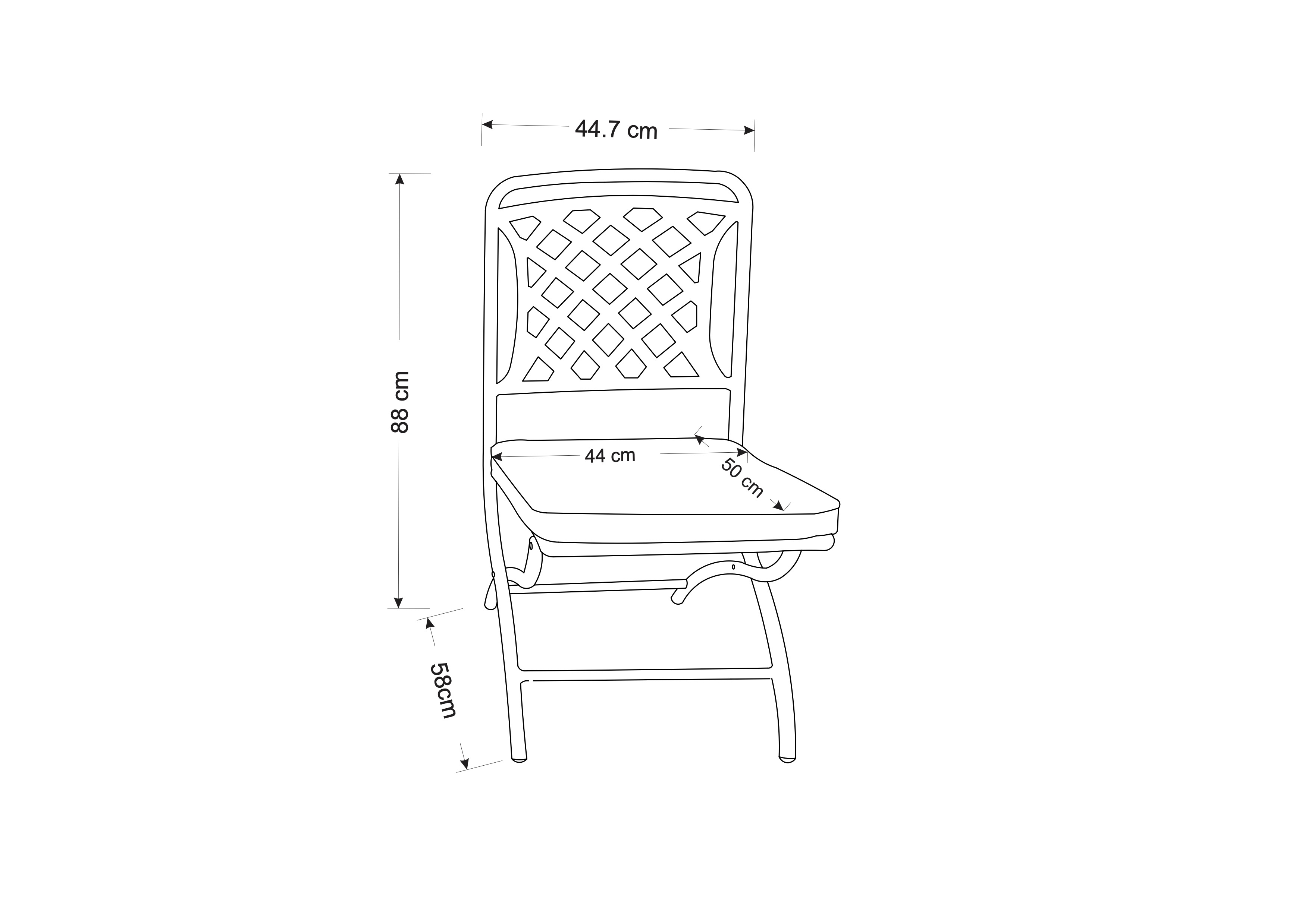 Berkeley Folding Bistro Set dimensions